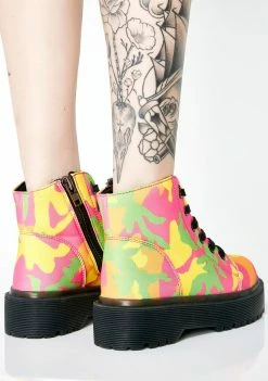 Y.R.U. Boots & Booties Slayr Neon Camo Boots
