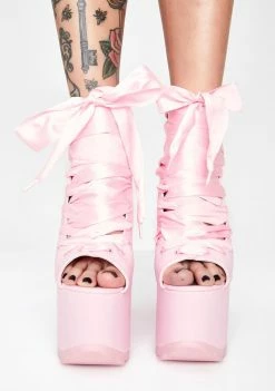 Y.R.U. Pink Ballet Bae Platforms
