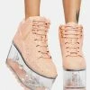 Y.R.U. Pink Glitter Qloud Ultra Qozmo Platform Sneakers