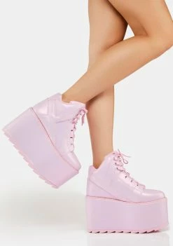 Y.R.U. Pink Pearl Qozmo Platform Sneakers