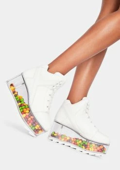 Y.R.U. White Qozmo Qloud Platform Sneakers Platforms