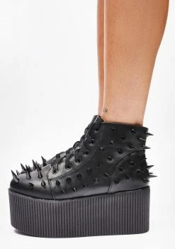 Y.R.U. Blackout Kaos Lo Spike Platform Sneakers
