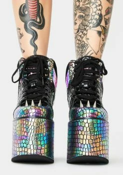 Y.R.U. Platforms Qozmo Dragon Oil Slick Platform Sneakers