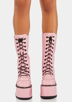 Y.R.U. Pink Dune Platform Boots