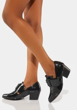 Y.R.U. Patent Adora Heeled Loafers Heels