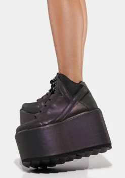 Y.R.U. Platforms Qozmo Hi Reflective Platform Sneakers