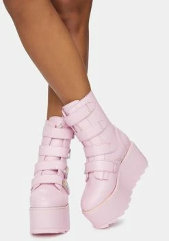 Y.R.U. Pink Karma Rainbow Platform Boots